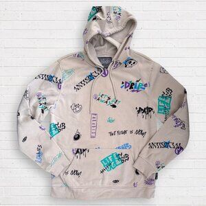 NWT Brooklyn Clothing Skull Graffiti Retro Streetwear Graphic Hoodie Mens L